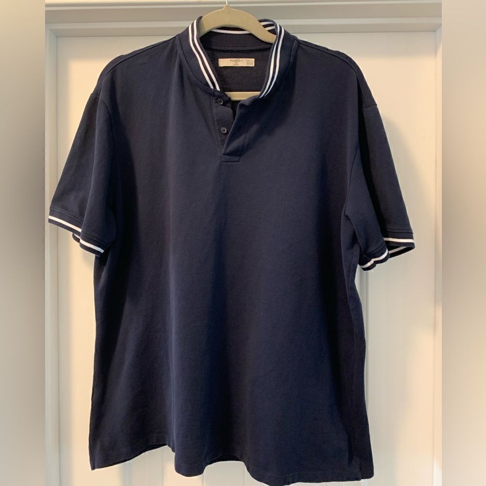Mango Men Sailor Polo Short Sleeve Shirt Size XL